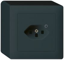 Prise AP Hager kallysto 1×T23 illuminé Q noir