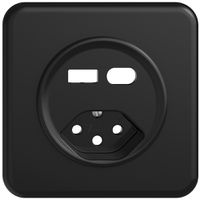 Kit di montaggio INC Feller STANDARDdue per presa USB tipo A+C + tipo 13 nero