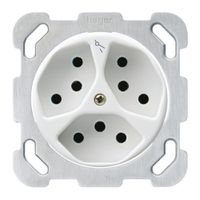 Insert pour prise ENC basico 3×type 13S avec plaque de fixation blanc