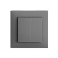 Frontset EDIZIOdue dunkelgrau 60×60mm Druckknopf 2-fach