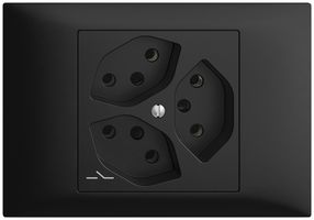 EB-Steckdose EDIZIOdue 3×T13 1×S schwarz