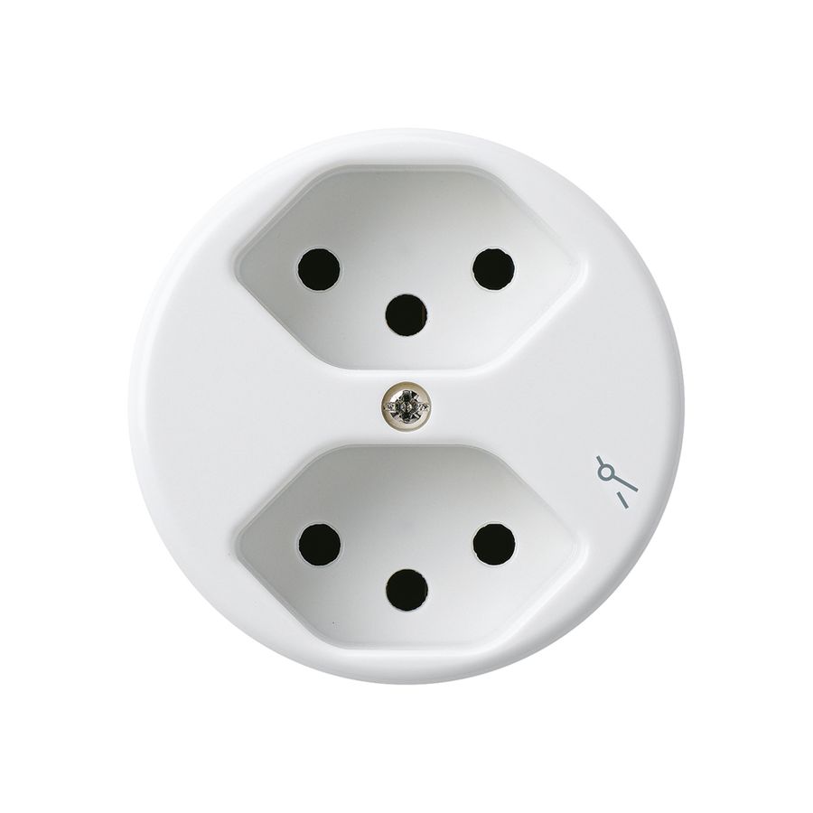 Einsatz zu Steckdose basico 2×Typ 13/1 weiss mit Kinderschutz