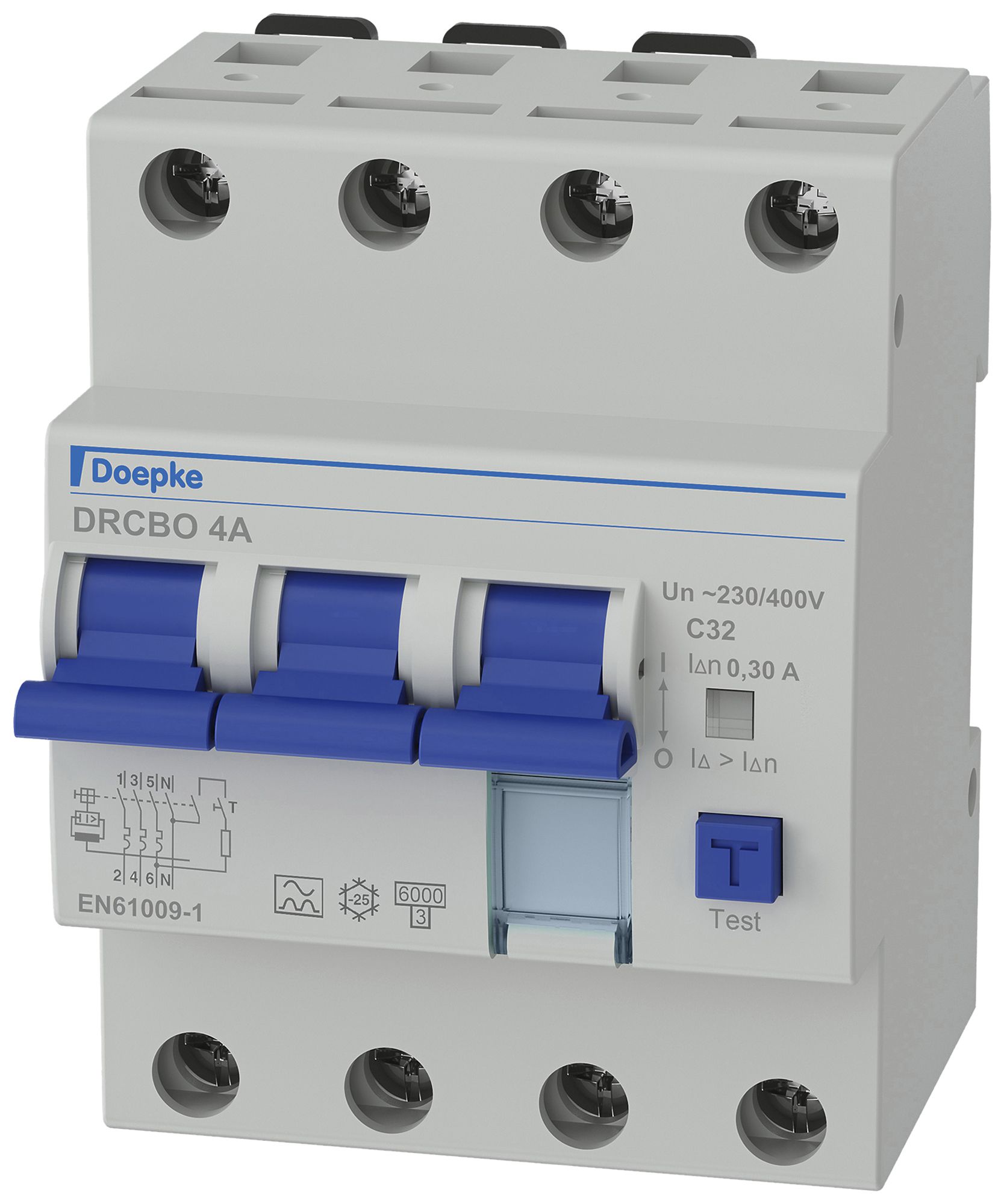 Fehlerstrom-/Leitungsschutzschalter Doepke DRCBO 4 3LN 400V C 32A 0.3A Typ A 6kA