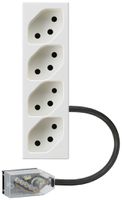 Prise INC FLF 4×type 13 L3 blanc pour câble plat Technofil