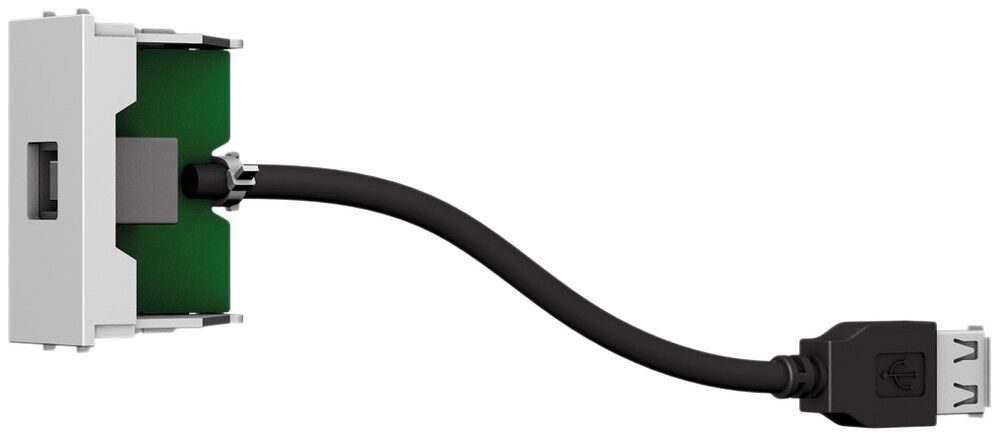 USB-Modul Cecoflex für AV-Montagesystem, USB-B/USB-A 2.0, Kabel, weiss
