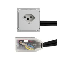 Prise INC EDIZIOdue T23 L2 gris clair, pour câble plat Technofil