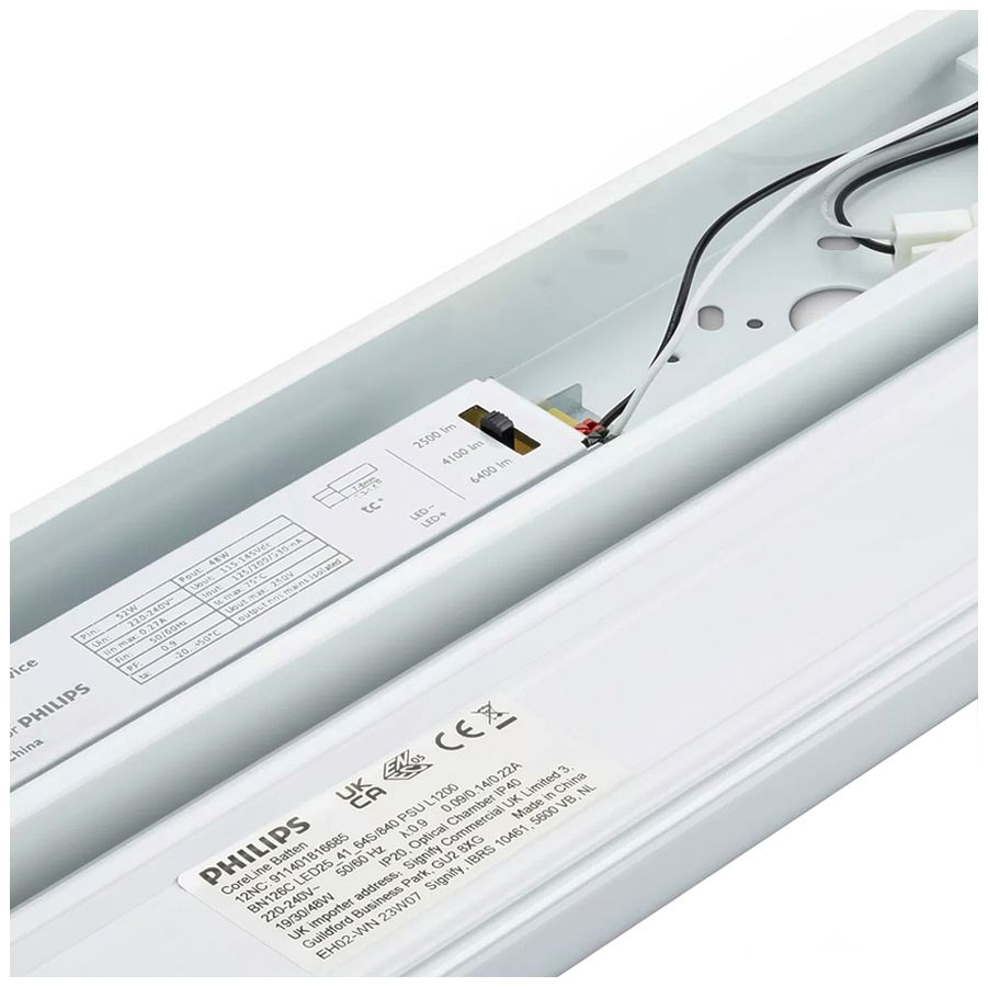 LED-Lichtleiste Philips CoreLine BN126C 48W 6400lm 840 IP20 1135mm weiss BZS