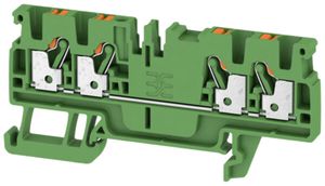 Durchgangs-Reihenklemme Weidmüller A4C PUSH IN 2.5mm² 4 Anschlüsse TS35 grün