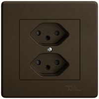 Prise ENC EDIZIO.liv SNAPFIX® 2×T13 avec shutter br