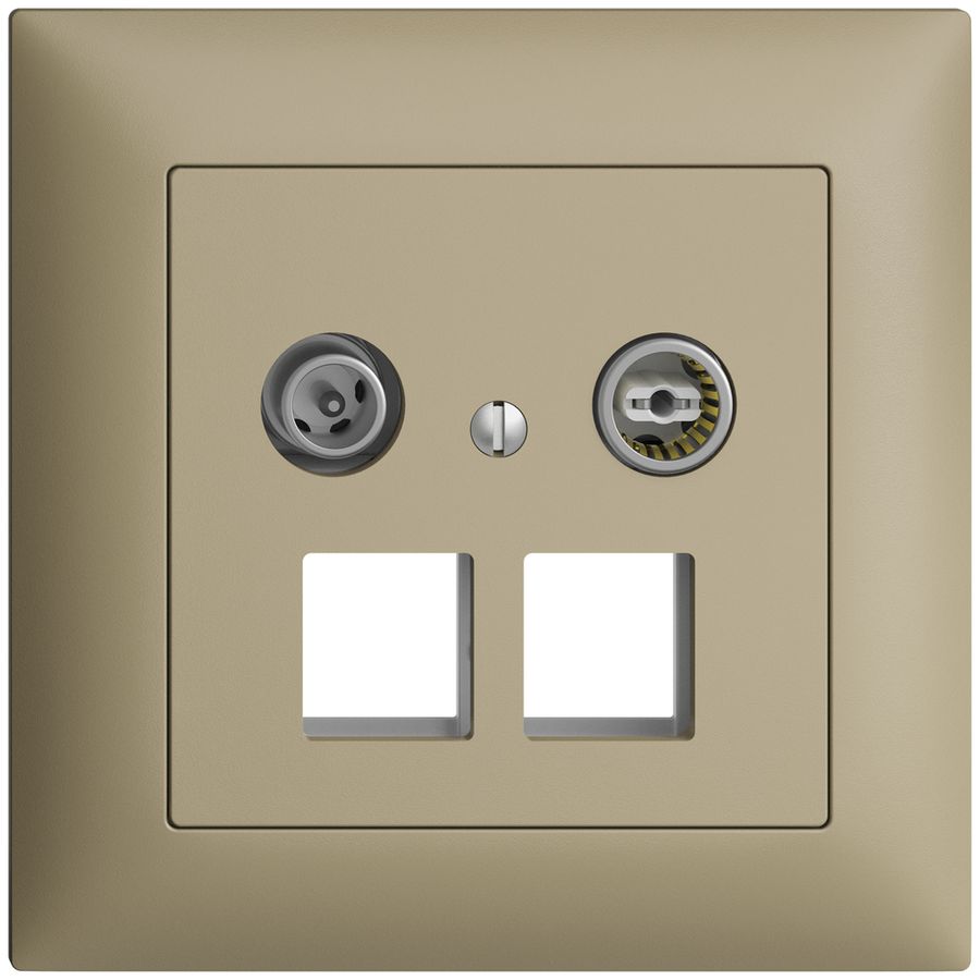 Prise multimédia 11dB ENC Edue FMI, prise terminale/passage, 2×RJ45 Keystone sa