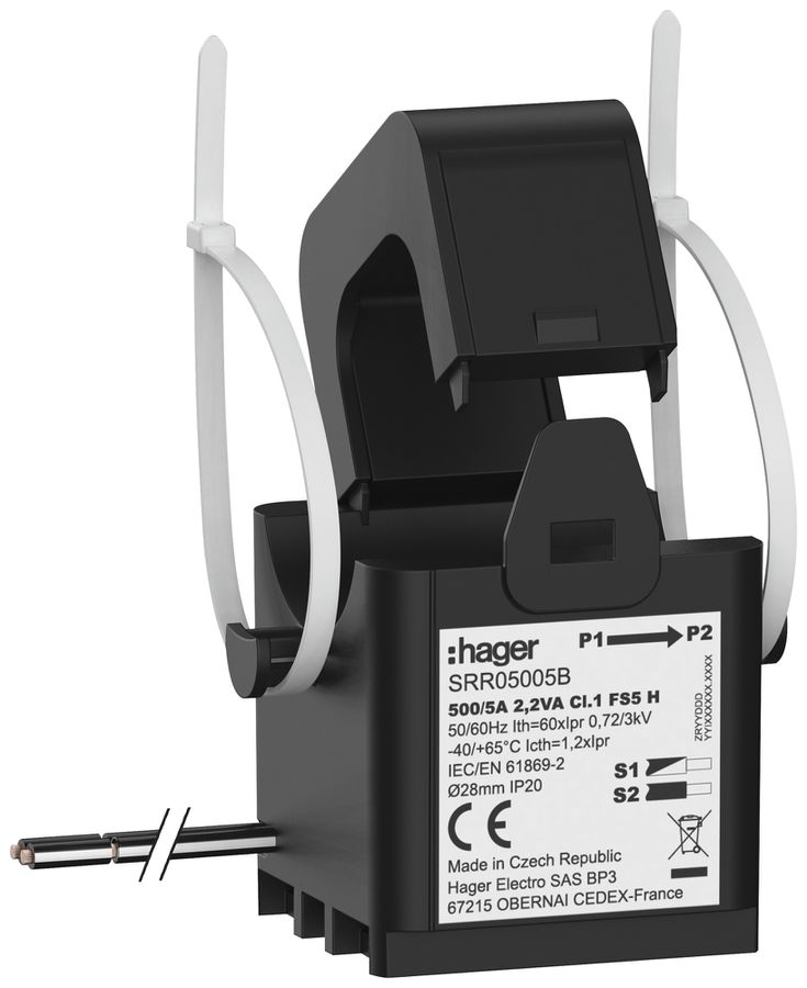 Convertisseur de courant Hager SRR05005B SC1 500A/5A classe 1