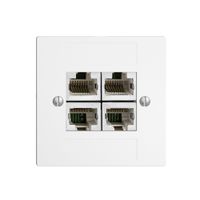Einsatz zu UP-Anschlussdose 4×RJ45/s 4P getr. EDIZIOdue weiss ITplus
