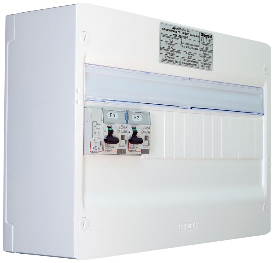 Petit tableau de distribution AP Legrand 1-rangée 18 UM blanc