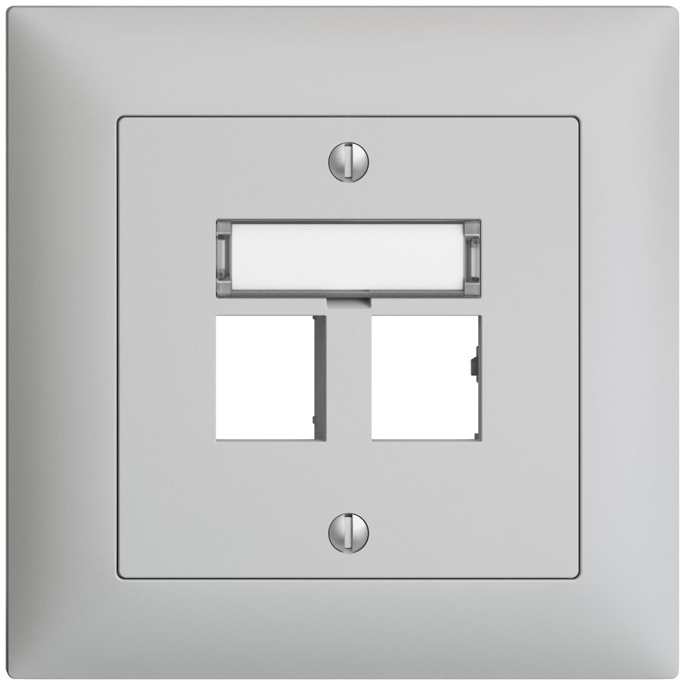 UP-Montageset EDIZIOdue Geradeauslass, für 2×RJ45 freenet, hellgrau