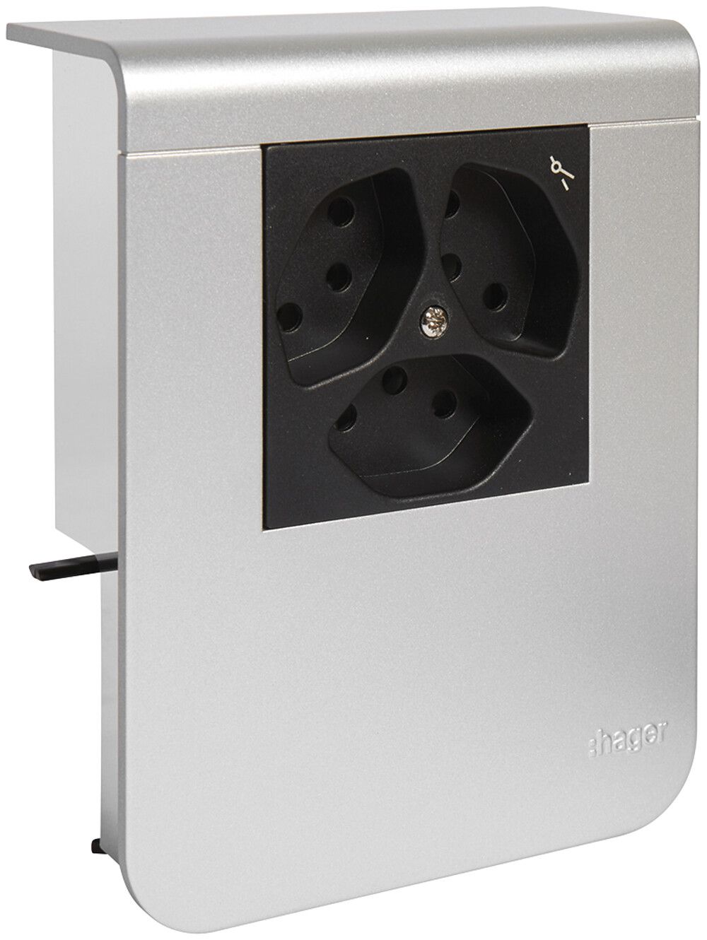 Supporto d'apparecchio Hager per SL20080 decorazione alluminio, 3×T13 1×S