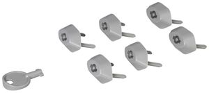 Protezione per presa Legrand grigio RAL7035 6 pezzi + 1 chiave