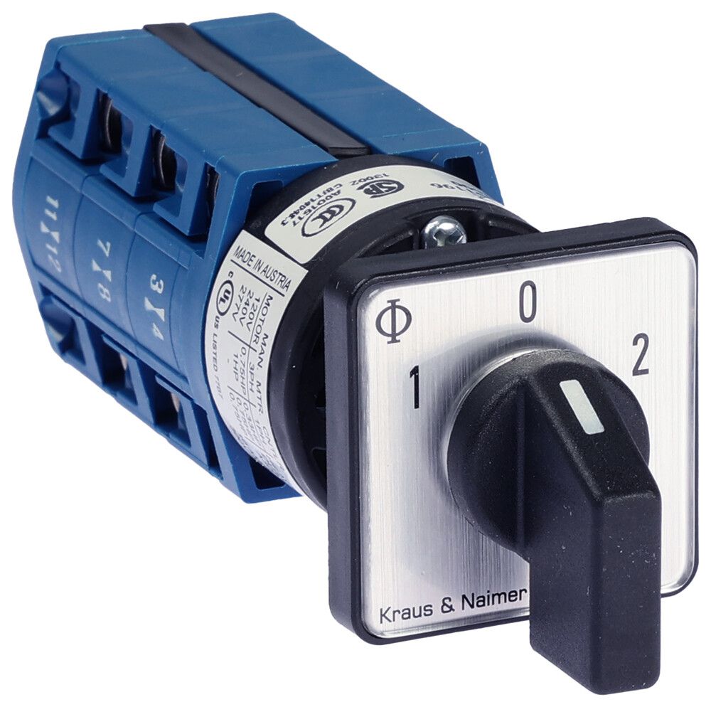 Commutateur INC K&N CG4.A212.E, 10A/400V 3L 30×30mm "1-0-2"