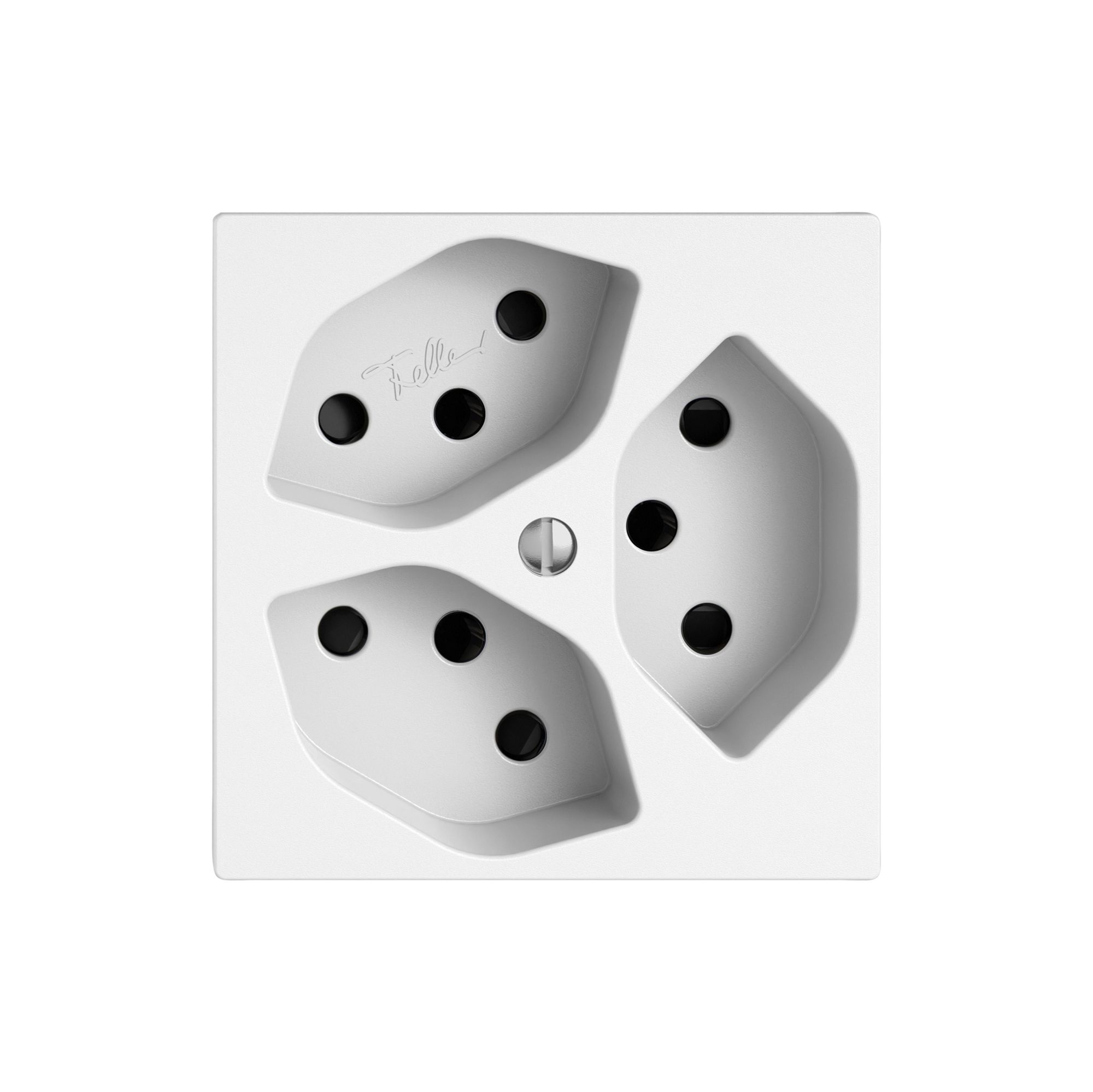 Steckdose EDIZIO.liv SNAPFIX® 3×T13 mit Shutter ws