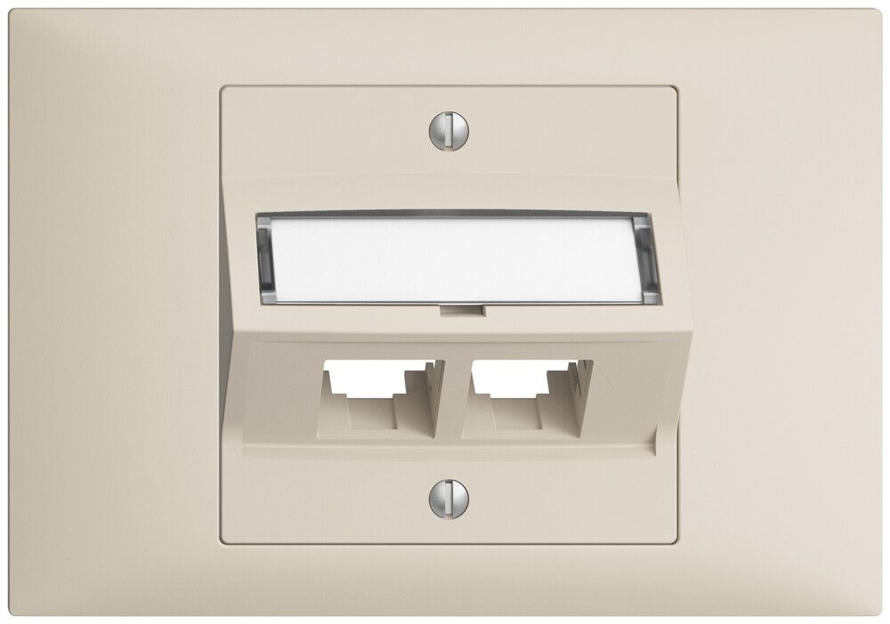 EB-Montageset S-One EDIZIOdue BKE für 2×RJ45 schräg, crema