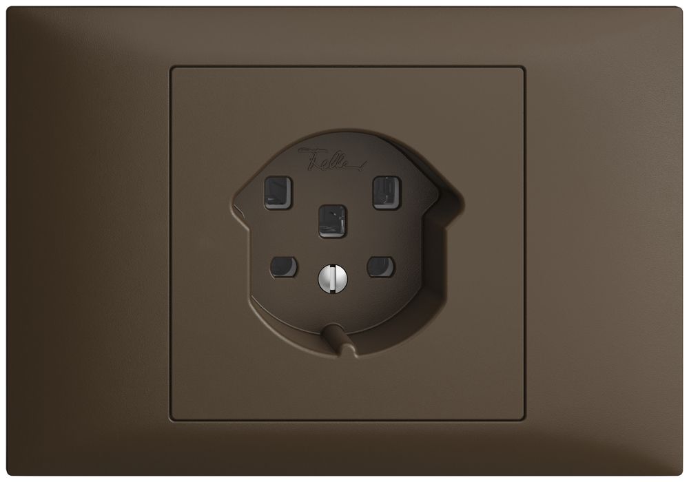 Prise INC EDIZIOdue T25 16A coffee, avec bornes enf.