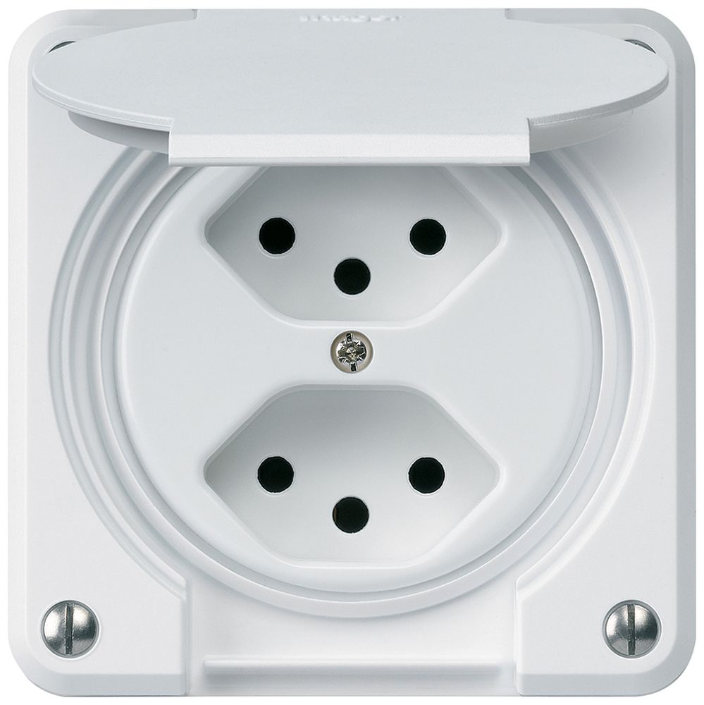 Prise ENC robusto 2×type 13 blanc pour combinaison