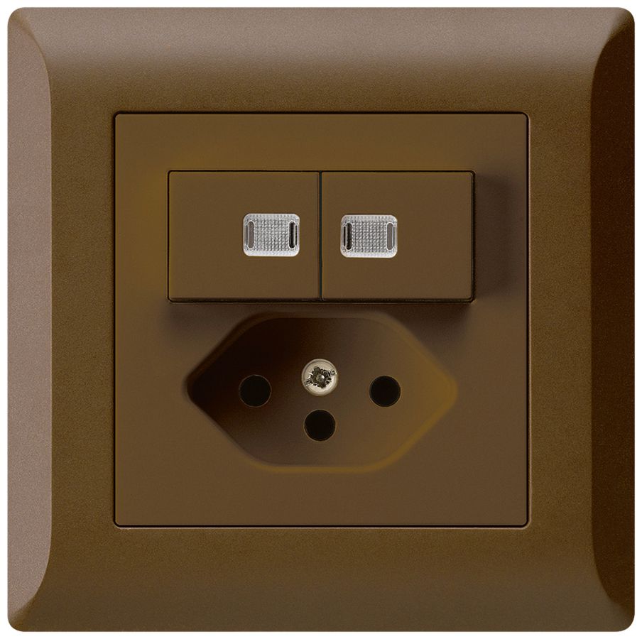 UP-Leuchtkombination 2×A-R/1P+T13 kallysto.line braun 2 Linsen