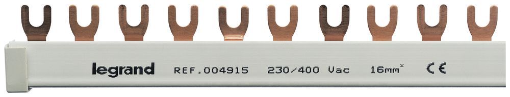 Gabelkammschiene Legrand HX3 2P 63A 16mm² 12 Module verteilt auf 3-Phasen