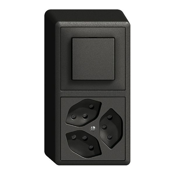 Combinazione AP EDIZIOdue 3/1P+3×T13 nero