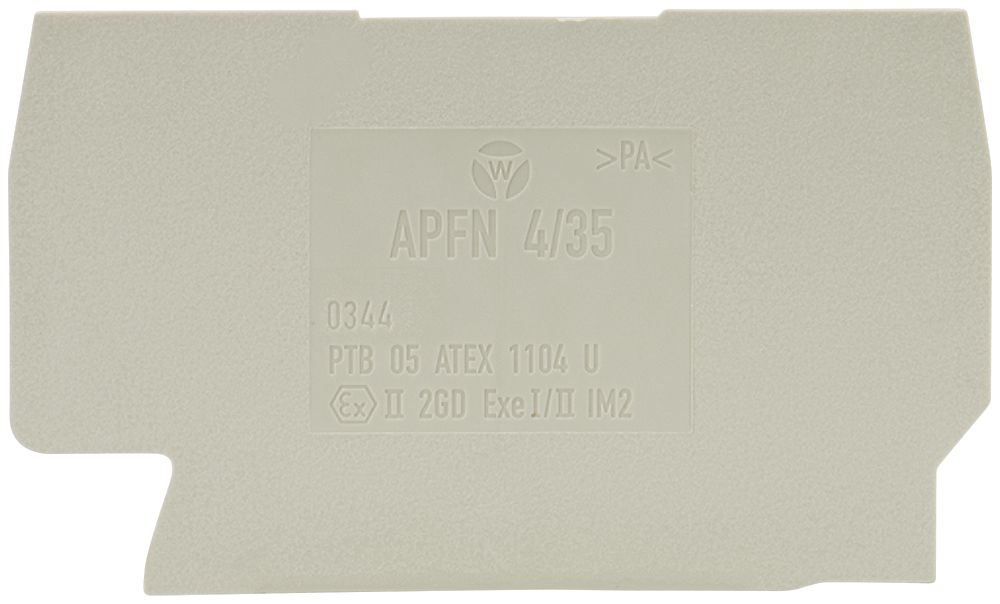 Paroi de fermeture Wieland APFN, pour bornes de jonction WKFN 4…, 51mm, gris