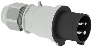 Stecker CEE Bals 4P 32A 500V 7h schwarz IP44 vernickelt Quick C.