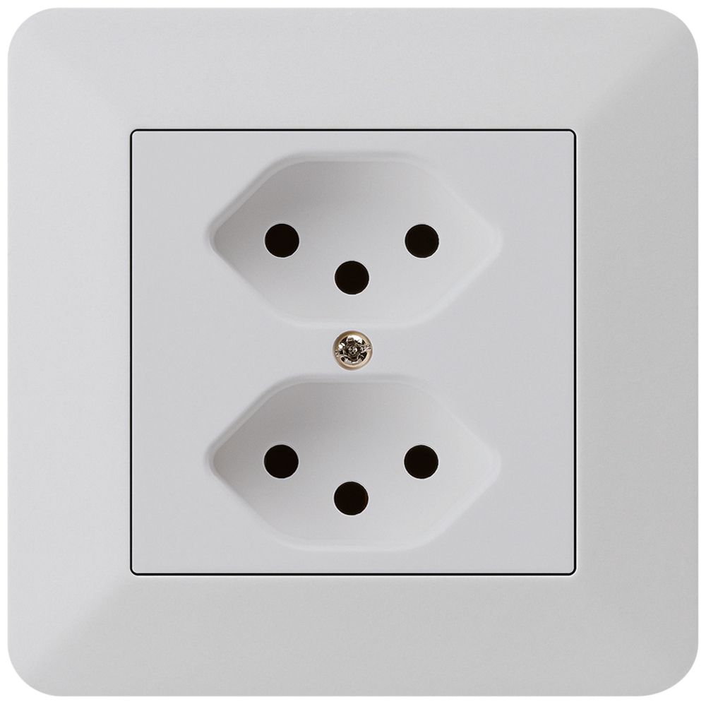 UP-Steckdose kallysto.trend 2×T13 hellgrau mit Kinderschutz