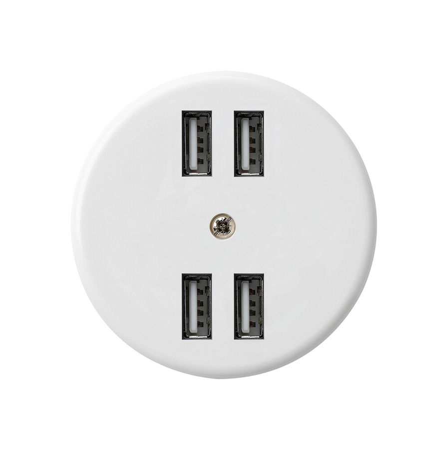 Presa 4×USB basico A 2400mA bianco