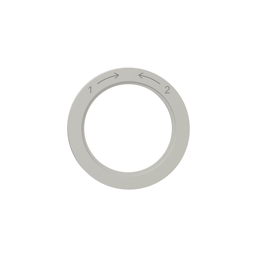 Disco indicatore NEVO, p.interruttore rotativo, 1-> <-2, grigio chiaro