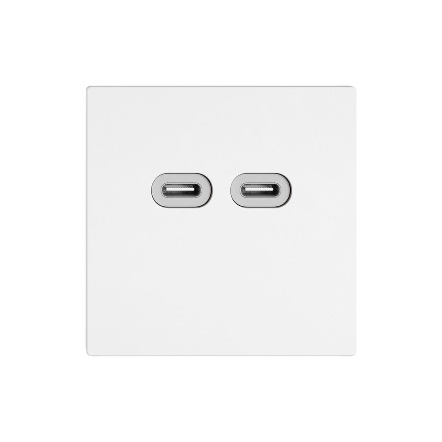 USB-Ladesteckdose EDIZIO.liv SNAPFIX® 230VAC 18W 2×USB Typ C ws