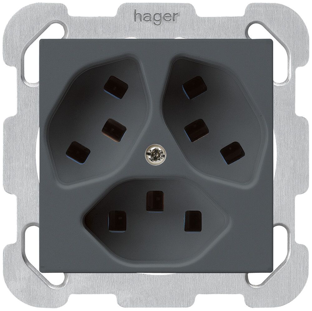 Presa INC Hager kallysto 3×T23 B antracite