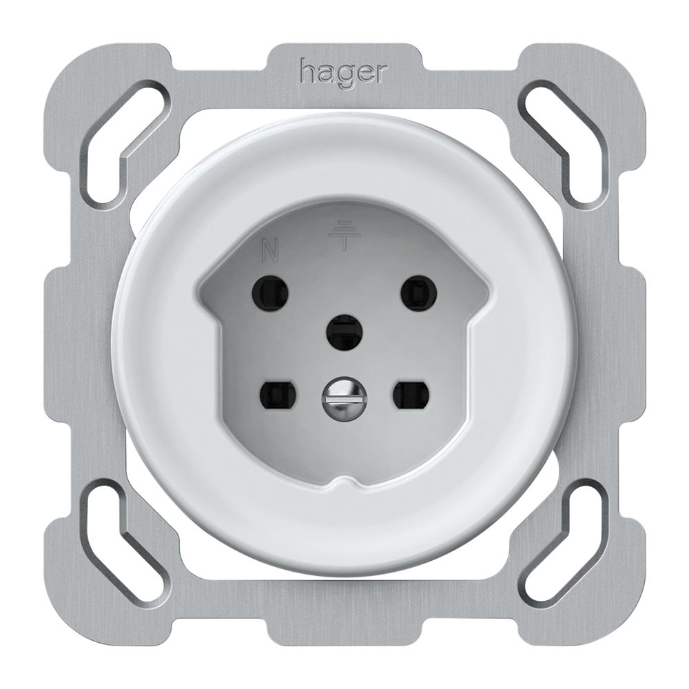 UP-Steckdose origin 1×Typ 15 10A 230V 77×77mm weiss