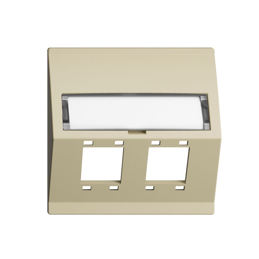 Kit montage INC EDIZIOdue F sortie oblique 2×R&M cat.5e/6/LC spécial, vanille