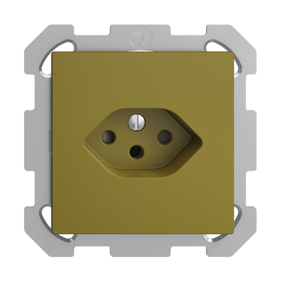 UP-Steckdose EDIZIOdue T13 olive mit Shutter