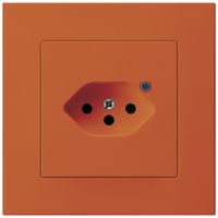 UP-Steckdose Hager KPR, 1×T13, beleuchtet, 10A 250V, orange