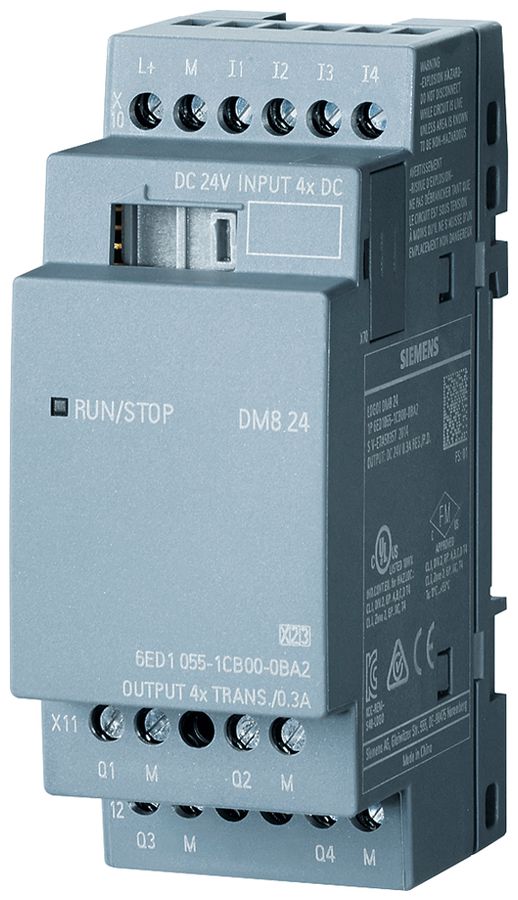 Modulo di estensione PLC Siemens LOGO!8 DM8 24, 4ED/4UD