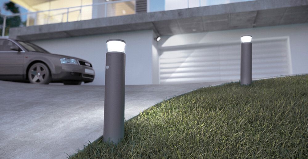 LED-Pollerleuchte ESYLUX ALVA BL ANT DALI 16W 3000K 940mm anthrazit klar