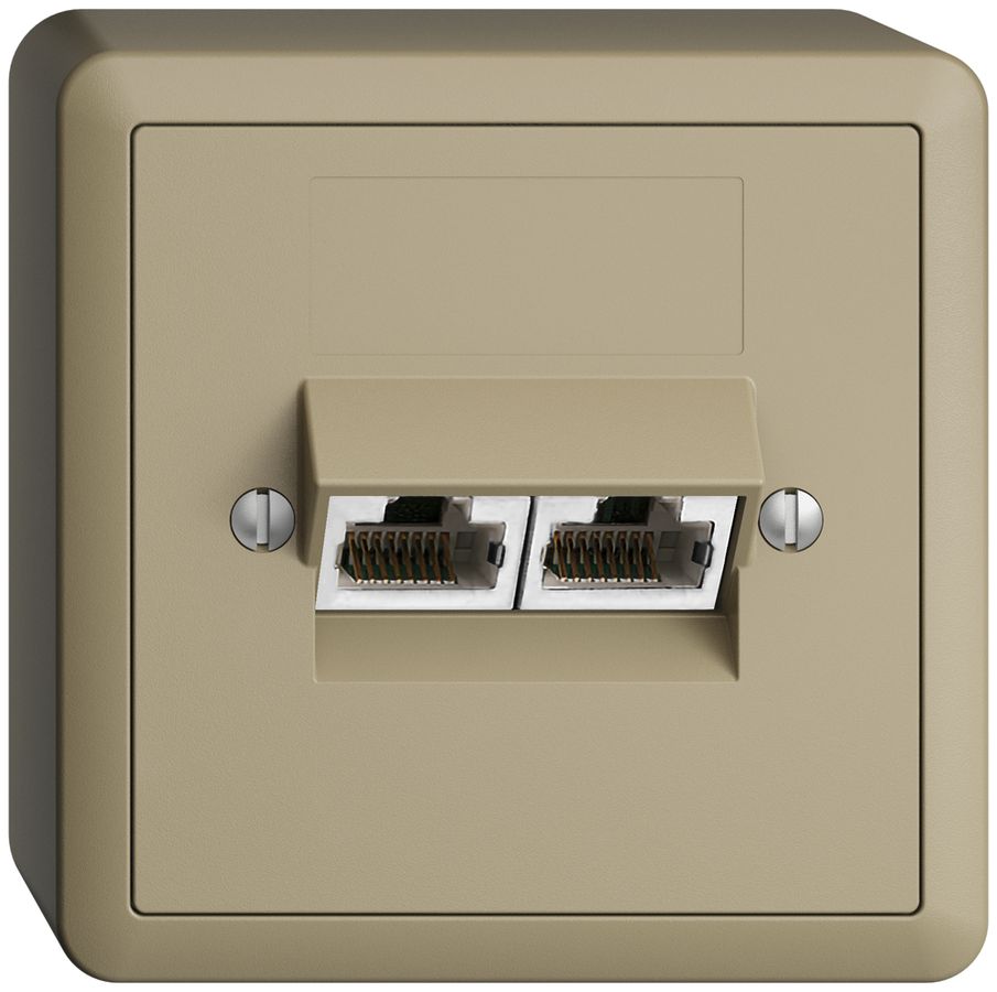 Prise AP 2×RJ45/s 4P sép.EDIZIOdue sand ITplus