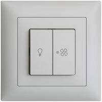 Kit frontale INC EDIZIOdue grigio chiaro 88×88mm bottone doppio