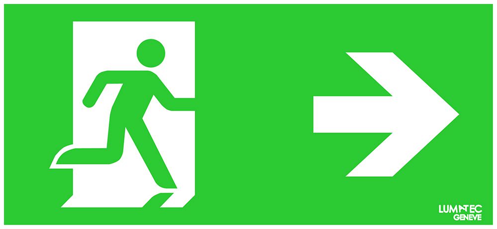 Piktogramm-Scheibe Lumatec A12 200.22/B5/HL3, zweiseitig Pfeil nach rechts/links