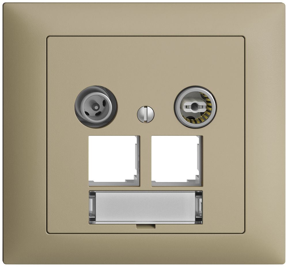 EB-Multimediadose EDIZIOdue FKE EASYNET 4dB, f.2×RJ45 S-One, sand