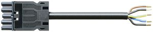 Anschlussleitung Wieland GST18i5 5×2.5mm² 400V 20A 1m schwarz Buchse, Cca