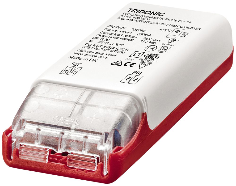 LED-Betriebsgerät Tridonic LCBU BASIC 8…25W 12V 2100mA DIM 145×51×29.5mm