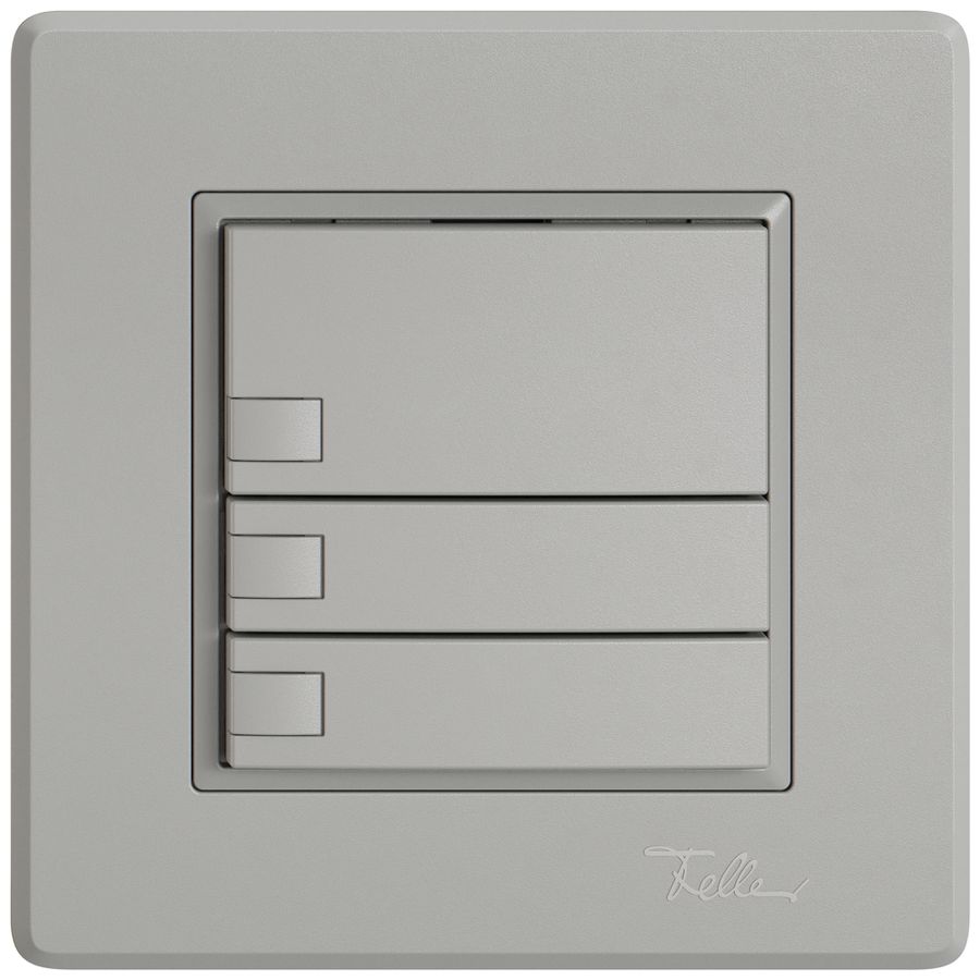 Poussoir KNX RGB ENC EDIZIO.liv SNAPFIX® capteur temp.s.LED 3× comm.1T grc