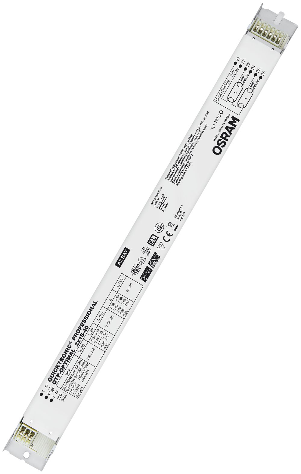 EVG Quicktronic QTP-Optimal 2×18…40W 220…240V