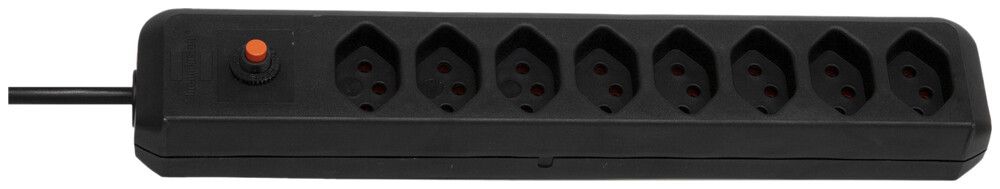 Prise multiple cleverLINE reset 8×T13 H05VV-F 3×1mm² 2m noir